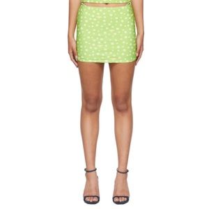 OMIGHTY SSENSE Exclusive Green Daisy Miniskirt
